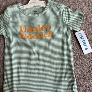 Carter's Green and Orange Short Sleeve Tee with Stripes